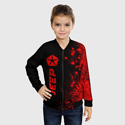 Бомбер детский Jeep - red gradient по-вертикали, цвет: 3D-черный — фото 2