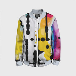 Бомбер детский Цветная абстракция - минимализм, цвет: 3D-серый
