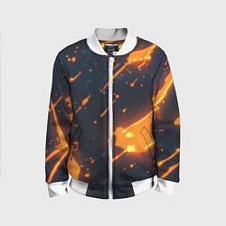 Детский бомбер Оранжевая краска в движении