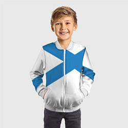 Бомбер детский Военно-морской флот: Андреевский флаг, цвет: 3D-белый — фото 2