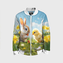Детский бомбер Кролик и цыпленок встречают Пасху