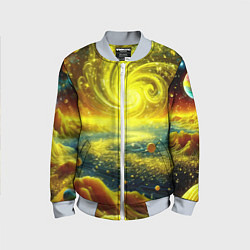 Детский бомбер Neon galaxy - ai art fantasy