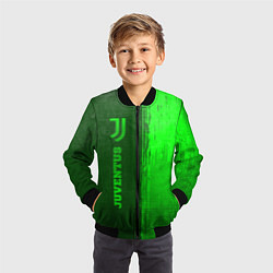 Бомбер детский Juventus - green gradient по-вертикали, цвет: 3D-черный — фото 2