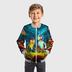 Бомбер детский Rick and Morty on the fly agaric planet, цвет: 3D-серый — фото 2