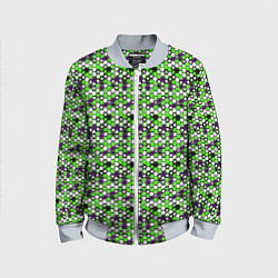 Детский бомбер Киберпанк шестиугольники зелёные