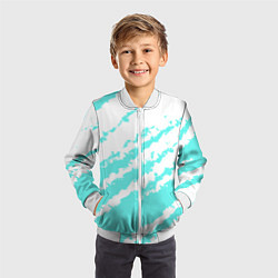 Бомбер детский The color is light blue and white, цвет: 3D-белый — фото 2