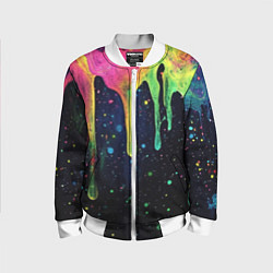 Детский бомбер Разноцветные потеки краски