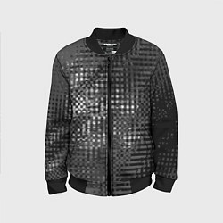 Детский бомбер Тёмный чёрно-серый абстарктный