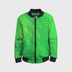 Детский бомбер Сочный зелёный абстрактный