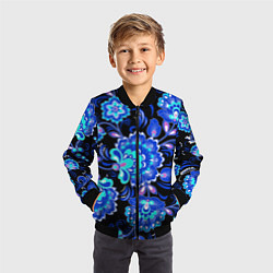 Бомбер детский Хохлома негатив, цвет: 3D-черный — фото 2