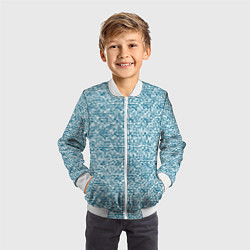 Бомбер детский Бело-синий текстурный, цвет: 3D-белый — фото 2