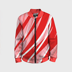 Детский бомбер Красно-белый абстракция с полосами