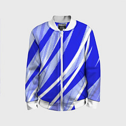 Детский бомбер Абстрактный синий полосатый