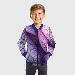 Бомбер детский Прожилки экзотического растения, цвет: 3D-синий — фото 2