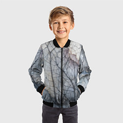 Бомбер детский Прожилки листьев, цвет: 3D-черный — фото 2
