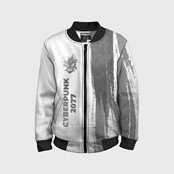 Бомбер детский Cyberpunk 2077 - white gradient по-вертикали, цвет: 3D-черный