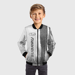 Бомбер детский Subaru - white gradient по-вертикали, цвет: 3D-черный — фото 2