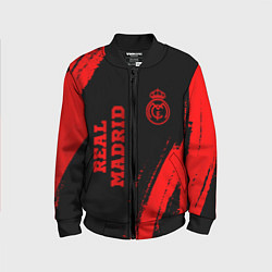 Бомбер детский Real Madrid - red gradient вертикально, цвет: 3D-черный