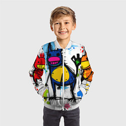 Бомбер детский Веселые зверята, цвет: 3D-белый — фото 2