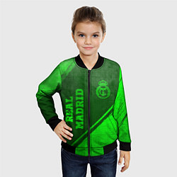 Бомбер детский Real Madrid - green gradient вертикально, цвет: 3D-черный — фото 2