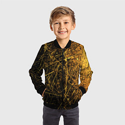 Бомбер детский Золотые царапины текстура, цвет: 3D-черный — фото 2