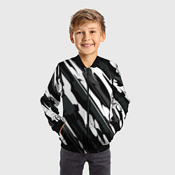 Бомбер детский Разводы белым на черном, цвет: 3D-черный — фото 2