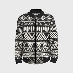 Детский бомбер Черно белый орнамент в этническом стиле
