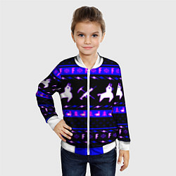 Бомбер детский Fortnite neon pattern, цвет: 3D-белый — фото 2