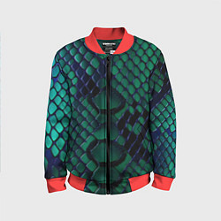 Детский бомбер Бирюзовая змеиная кожа