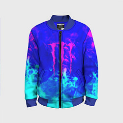 Бомбер детский Monster energy дым неоновый, цвет: 3D-синий