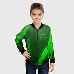 Бомбер детский Nissan - green gradient вертикально, цвет: 3D-черный — фото 2