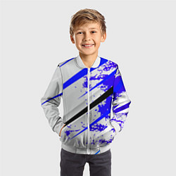 Бомбер детский Color white blue, цвет: 3D-белый — фото 2