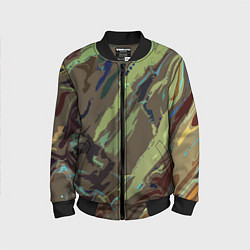 Детский бомбер Абстракция тон хаки
