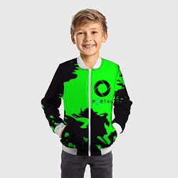 Бомбер детский Portal черный дым, цвет: 3D-белый — фото 2
