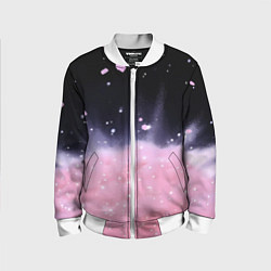 Бомбер детский Розовая текстура с лепестками, цвет: 3D-белый