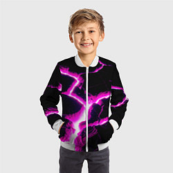 Бомбер детский Color pink black, цвет: 3D-белый — фото 2