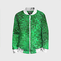 Детский бомбер Зелёный малахит абстрактная текстура