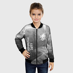 Бомбер детский Cyberpunk 2077 - grey gradient вертикально, цвет: 3D-черный — фото 2