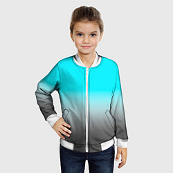 Бомбер детский Серо-голубой светлый градиент, цвет: 3D-белый — фото 2