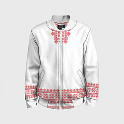 Детский бомбер Славянский орнамент и узоры - вышиванка рубаха бел