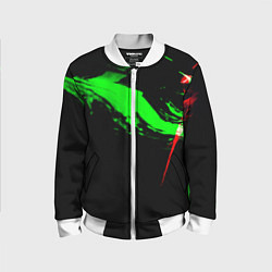 Детский бомбер Color black green red