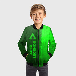 Бомбер детский Apex Legends - green gradient по-вертикали, цвет: 3D-черный — фото 2