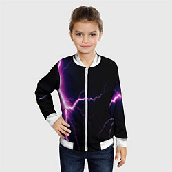 Бомбер детский Lightning purple, цвет: 3D-белый — фото 2