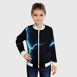 Бомбер детский Lightning light blue, цвет: 3D-белый — фото 2