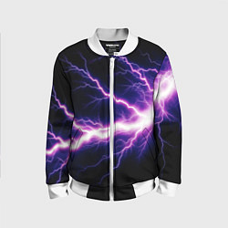 Бомбер детский Lightning purple, цвет: 3D-белый