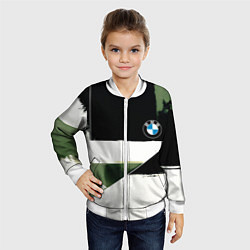 Бомбер детский BMW логотип, цвет: 3D-белый — фото 2