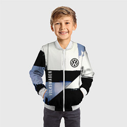 Бомбер детский Volkswagen логотип, цвет: 3D-белый — фото 2