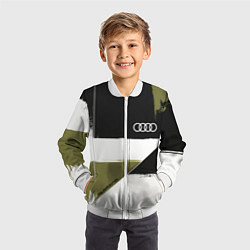 Бомбер детский Ауди логотип, цвет: 3D-белый — фото 2