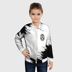 Бомбер детский Juventus штрихи красок, цвет: 3D-белый — фото 2