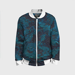 Детский бомбер Черно-синий бетон